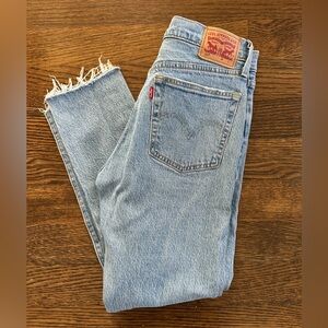 Levi's Light Wash 501 Raw Hem Jeans